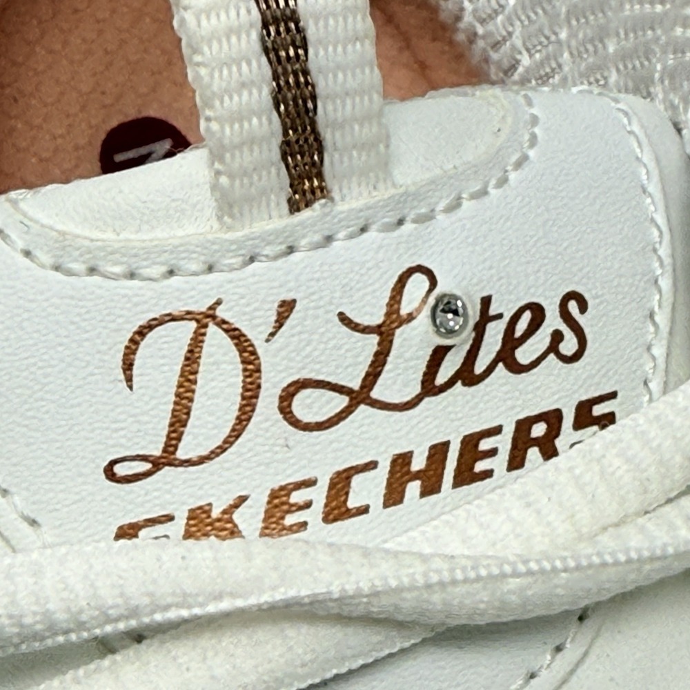 Skechers D'Lites Fresh Start Womens Size 8.5 White Rose Gold Running Shoes 11931 - Picture 10 of 10